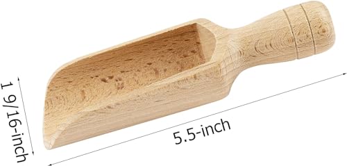 Set of 2 Natural Beechwood Scoops - 5.5 Inch Kitchen & Bath Tool