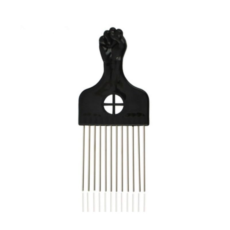 Type F Twist Hair Tool Set with Sponge Brush, Metal Comb & Glove for Afro Hair – Black