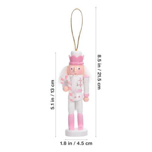 IMIKEYA 5-Pack Pink Wooden Nutcracker Ornaments for Christmas