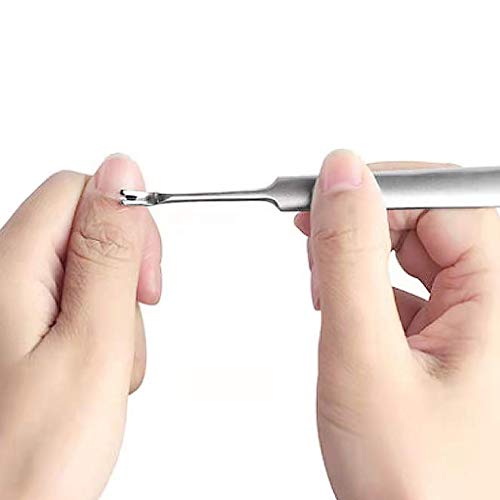 2Pcs Stainless Steel Cuticle Pusher & Fork Trimmer for Nails - Dead Skin Removal