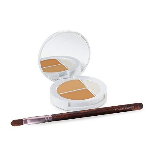Conceal and Brighten Highlight Trio - Two-Toned Concealers & Shimmering Highlighter | Medium/Tan Shade, 3g