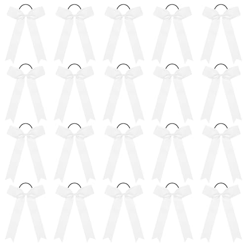 CEELGON 20-Pack Collegiate Cheer Bows - 5.5" x 9" Grosgrain Hair Elastics