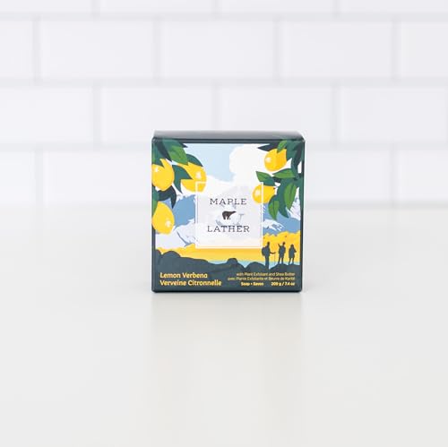 Maple & Lather Triple Milled Bar Soap with Shea Butter, Lemon Verbena, 209g