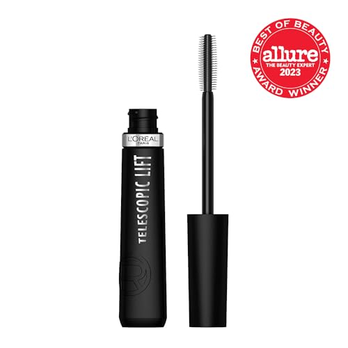 L'Oreal Paris Telescopic Lift Mascara - Lengthening & Volumizing, 36HR Wear, Black Brown