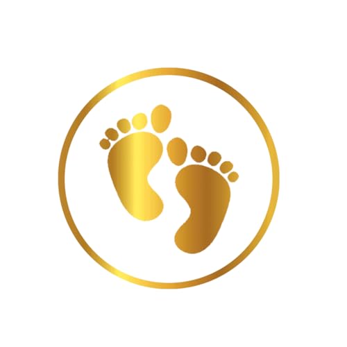 Gold Foil Baby Shower Stickers - 1.5 Inch, Pack of 240