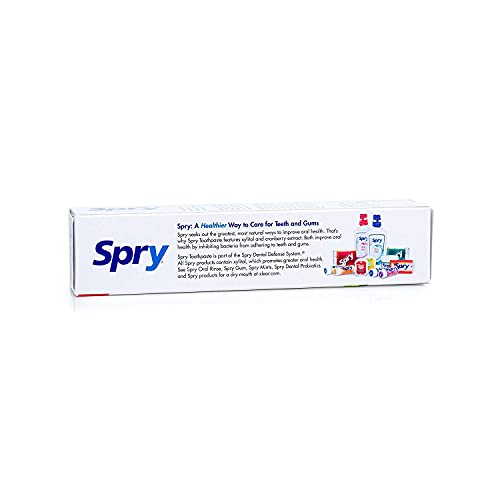 Spry Natural Fluoride-Free Xylitol Toothpaste, Spearmint, 5oz (2-Pack)