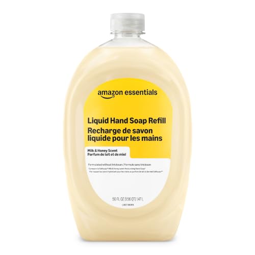 Amazon Basics Milk & Honey Liquid Hand Soap Refill, 50 Fl Oz, Triclosan-Free