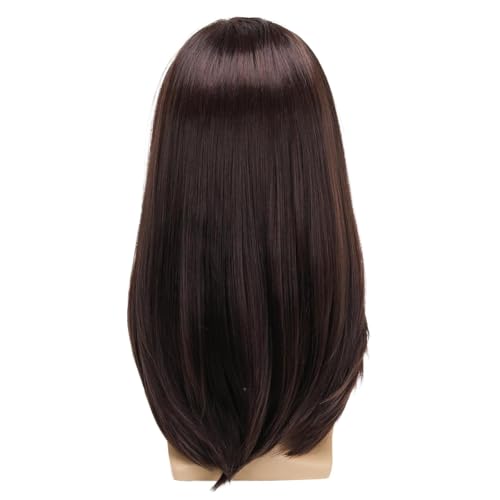 Mens Brown Long Straight Synthetic Heat-Resistant Wigs for Halloween Party Cosplay