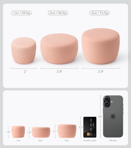 TakeToday 3oz Leak-Proof Silicone Travel Containers, 4-Pack - TSA Approved
