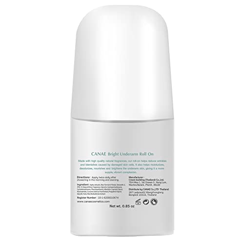 Natural Underarm Deodorant Roll-On with Alpha Arbutin & Rice Ferment, Aluminum-Free, Sensitive Skin, Travel Size