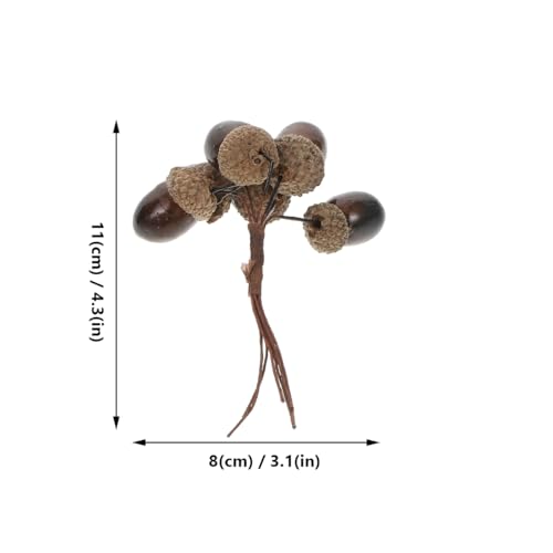 Abaodam 3pcs Realistic Artificial Acorn Picks for Fall Decor