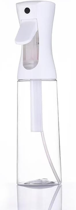 Ultra Fine Mist Spray Bottle - 200ml Continuous Sprayer for Hair Care | Travel Size Black Plastic Container