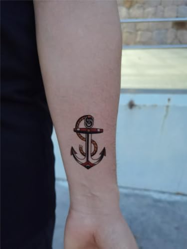 Anchor Temporary Tattoo Stickers - Waterproof Body Art Set of 12