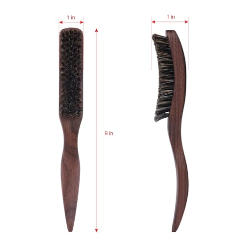 PERFEHAIR Boar Bristle Smoothing Brush for Men & Women - 9" Walnut Handle