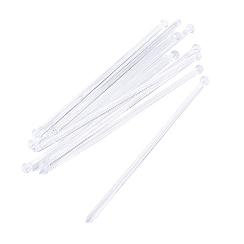 Gmark 6-Inch Clear Plastic Swizzle Sticks, 100 Pack Stirrer