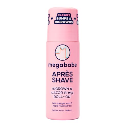 Megababe Apr?s Shave (3.0 fl oz) | Post-Shave & Waxing | Vacation and Hot Weather Must-Have | Ingrown Hair & Razor Bump Roll-On Treatment for Women | Bikini, Armpits & Legs