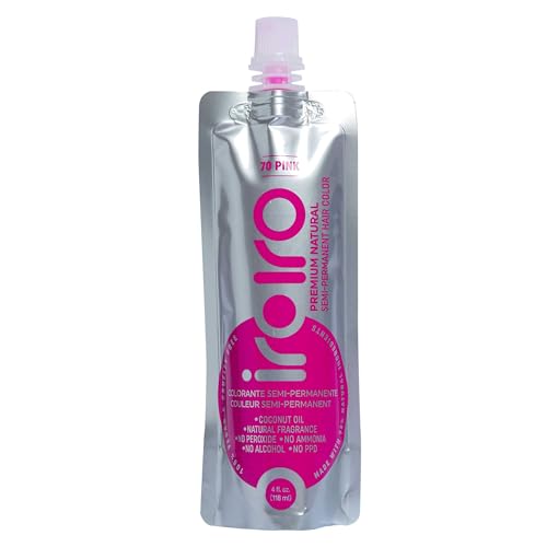 Iroiro Premium Natural Semi-Permanent Hair Color - 70 Pink (4oz)