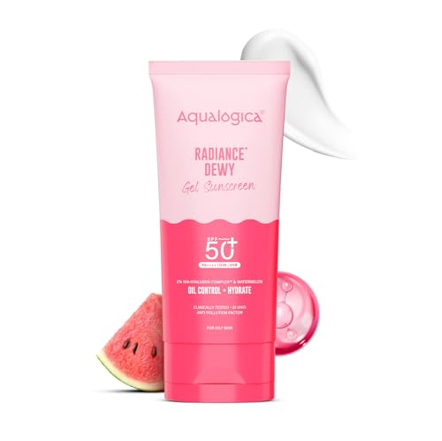Aqualogica Radiance+ Dewy Sunscreen SPF 50 - 2.82 oz with Niacinamide & Watermelon