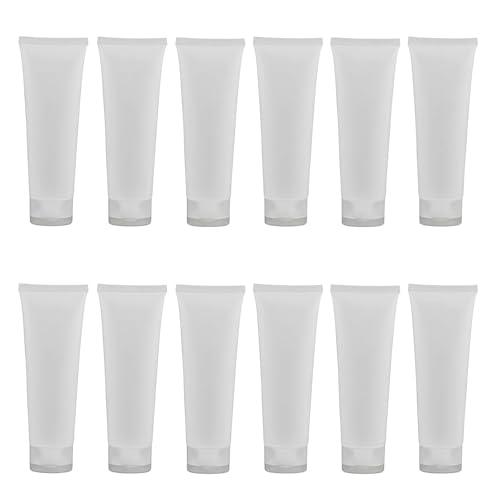 QUUPY 24 Pack 100ml Refillable Cosmetic Squeeze Tubes with Flip Cap - Travel & Makeup Storage