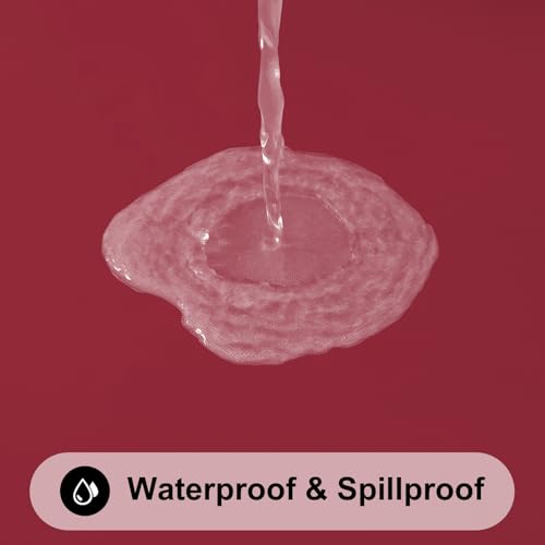 Smiry Elastic Fitted Vinyl Tablecloth for 6ft Folding Tables - Waterproof & Wipeable (Wine Red, 30"x72")