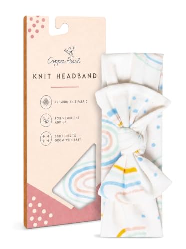 Copper Pearl Skye Baby Bow Headband - Soft & Stretchy Hair Accessory