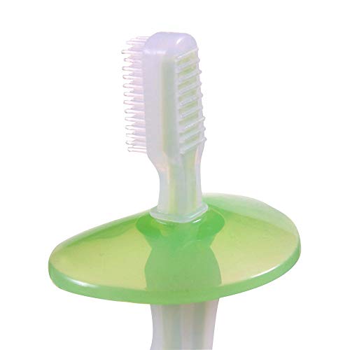Simba Green Silicone Baby Toothbrush with Safety Guard & Fur Scrubber