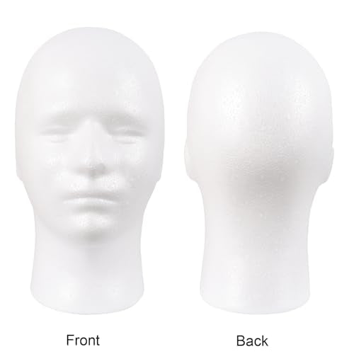 MapofBeauty White Wig Head Display Model – Salon Wig Stand Head 21in Circumference