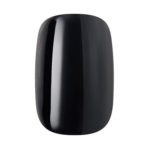 KISS Core Press On Nails - Black Squoval Short - 32 Nails & Glue
