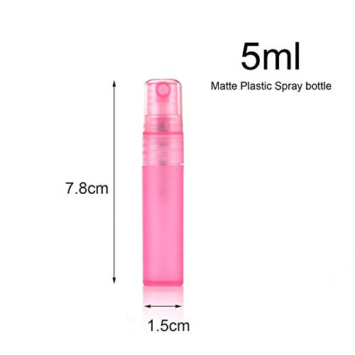 Elfenstall 6-Pack Refillable 5ml Matte Plastic Perfume Spray Bottles with Pipette & Cloth