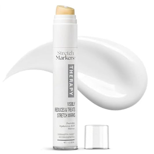 StretchMarkers Therapy Stretch Mark Cream ? Visibly Reduces and Treats, Stretch Marks Removal with Retinol, Hyaluronic Acid, Bioactive Peptides & 3D Stem Cell Technology, 1 fl oz