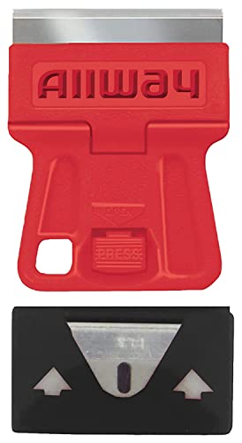 ALLWAY GSM5 Mini Glass Scraper with 5 Extra Razor Blades