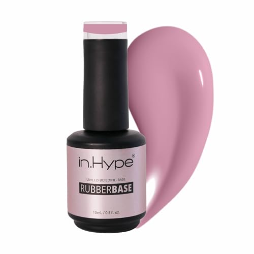IN.HYPE Pro Cover Rubber Base Coat - UV/LED Curable Nail Strengthener, Rose
