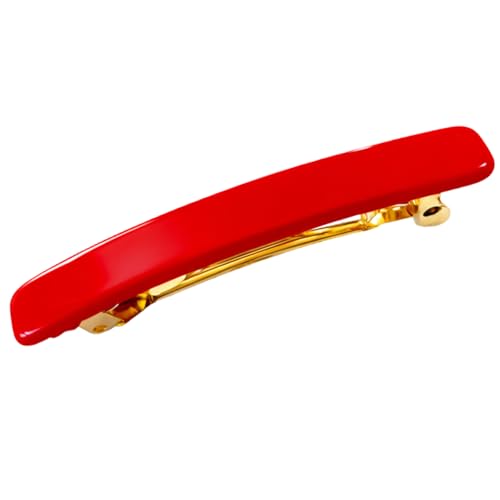 French Amie Red Cellulose Acetate Hair Clip Barrette 2.25 Inch Small