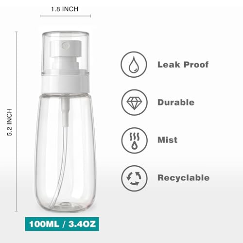 GIVITASOT MIX-3 Travel Refillable Fine Mist Spray Bottles 3.4oz