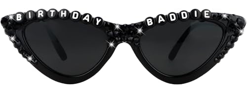 CIEHER Rhinestone Birthday Sunglasses for Women and Girls Party Favors