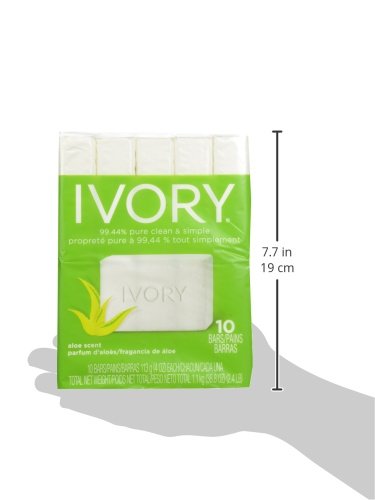 Ivory Bath Size Aloe 4 oz Bar Soap 10-Count - 40 oz Pack (Packaging May Vary)