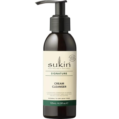 Sukin Signature Cream Cleanser - Moisturizing Face Wash & Makeup Remover, 4.23 Oz