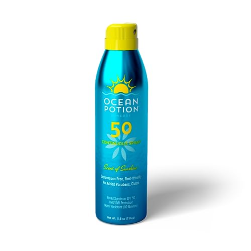 Ocean Potion Sunscreen Spray SPF 50 - 5.5 Fl Oz, Non-Greasy, Water-Resistant