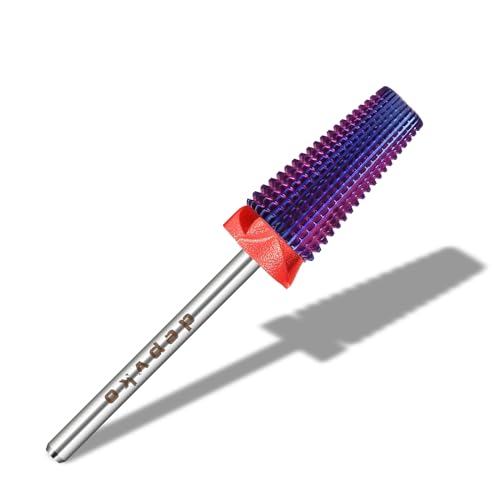 Depvko 5-in-1 Nail Drill Bits Purple Fine-F 3/32" Carbide Two-Way Rotation