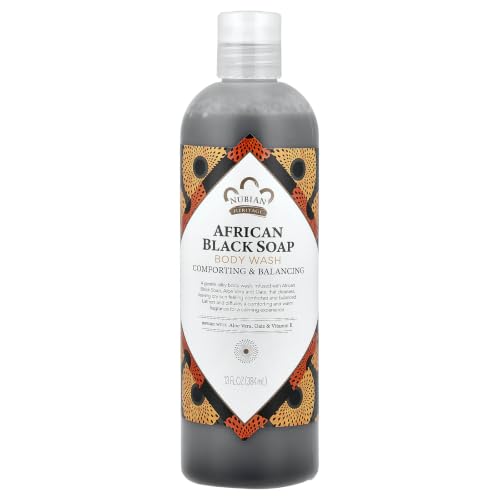Nubian Heritage African Black Soap Body Wash - Exfoliating Shea Butter, 13 oz