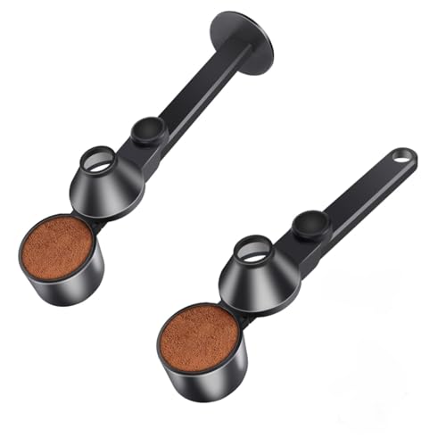 Coffee Scoop Funnel with Tamper - 2 Tbsp Measuring Tool, 2-Pack