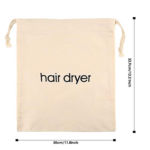 ERKXD Washable Hair Dryer Travel Bag - Drawstring Storage Pouch, 3 Pack