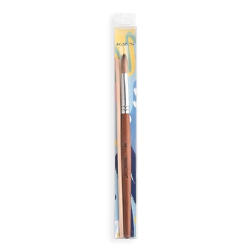 KADS 8# Kolinsky Acrylic Nail Brush - Oval Crimped RedWood Handle