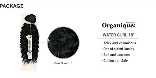 Organique Mastermix Synthetic Weave - Water Curl 18 Inch, 1B Off Black