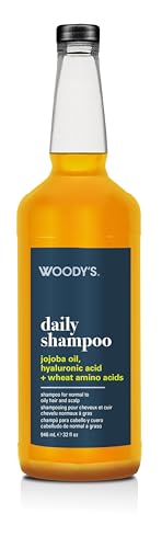 Woody's Daily Shampoo for Men – Paraben & Sulfate‑Free with Jojoba & Hyaluronic Acid, 32 oz