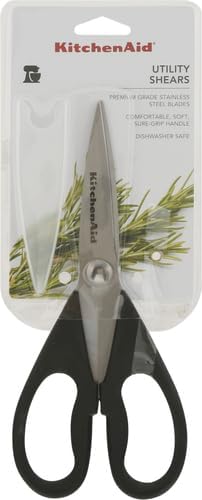 KitchenAid Kitchen Shears - Durable Stainless Steel Scissors with Soft Grip Handle | 8.72 Inch, Black