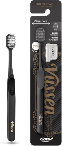 Vussen Double Wide Manual Toothbrush for Sensitive Gums, 4 Count
