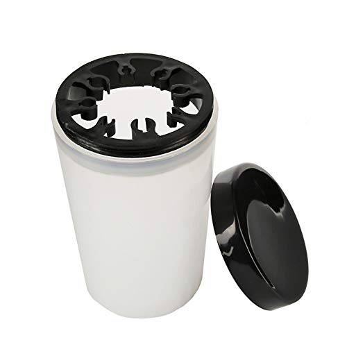 Nail Art Brush Cleaner Cup with Black Lid - Holds 8 Brushes