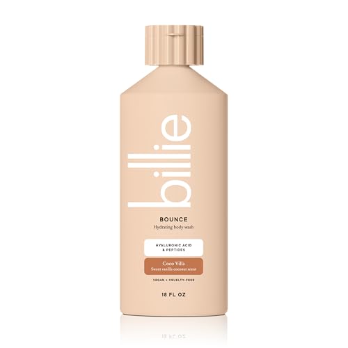 Billie Bounce Hydrating Body Wash with Hyaluronic Acid & Peptides - 18 Fl Oz (Pack of 2)
