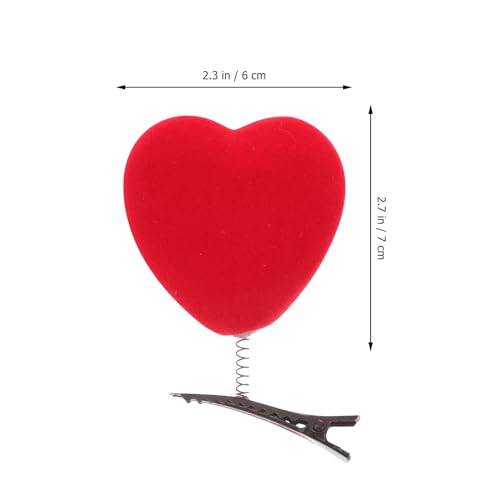 10pcs Cute Hair Clips Red Heart for Women Mini Accessories Bopper